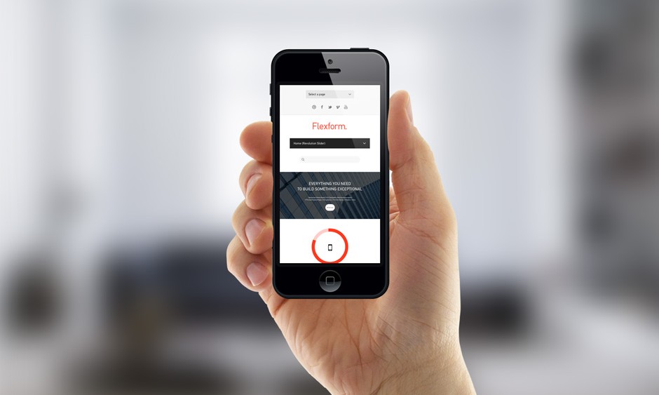 Flexform WordPress Theme on iPhone